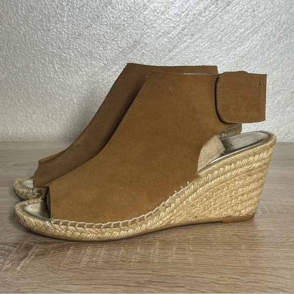 Maypol Anthropologie Size 39 US 8.5 Rust Suede Espadrille Wedge Sandals - Picture 1 of 11